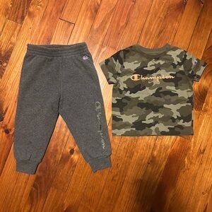 Champion Toddler Camo T-Shirt & Gray Joggers Set